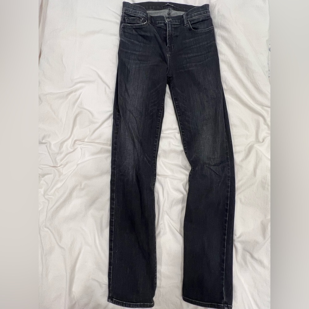 J Brand Washed Black Straight Leg Jeans